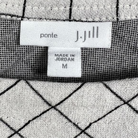 J.Jill Ponte Knit Tunic Top Off White/Black Stretch Size Medium - Picture 5 of 9
